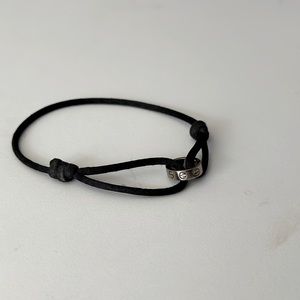 Cartier Love Collection Black Cord Bracelet w/ 18K White Gold